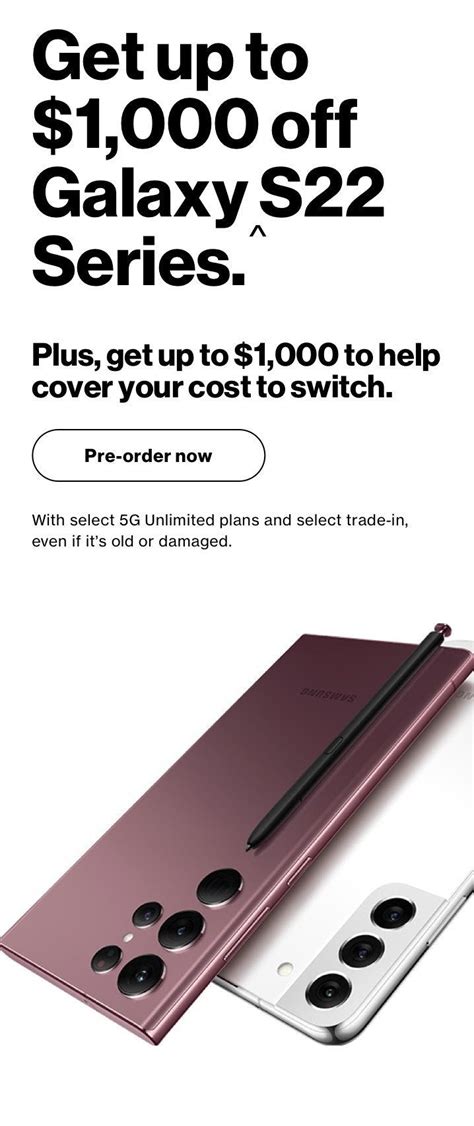 Major leak reveals Verizon's trade-in deal for 5G Galaxy S22 line offering up to $1K off ...