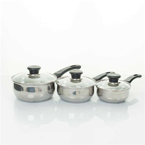 Three Piece Stainless Steel Saucepan Set. – The Furnishing Service