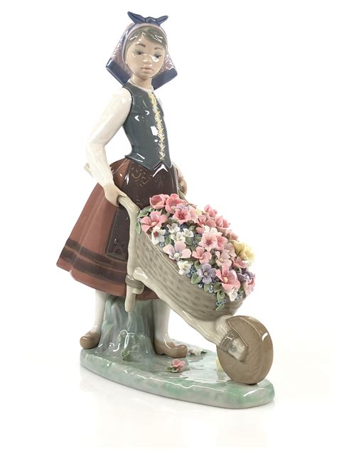 Lot - Lladro "Girl w/ Wheelbarrow " Porcelain Figurine