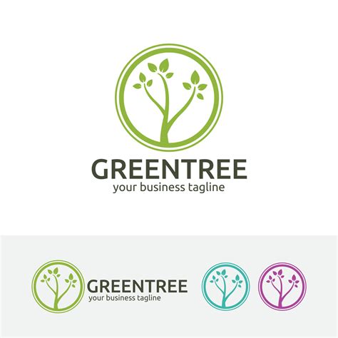 Green tree vector logo design 6198403 Vector Art at Vecteezy