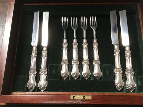 Cased Victorian Solid Silver Cutlery Set | 604144 | Sellingantiques.co.uk