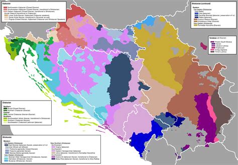 Dialects of Serbo-Croatian language or BSCM [Bosnian-Serbian-Croatian ...