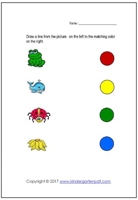 Free Color Recognition Worksheets