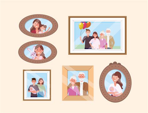 set happy family pictures memories decoration 687740 Vector Art at Vecteezy