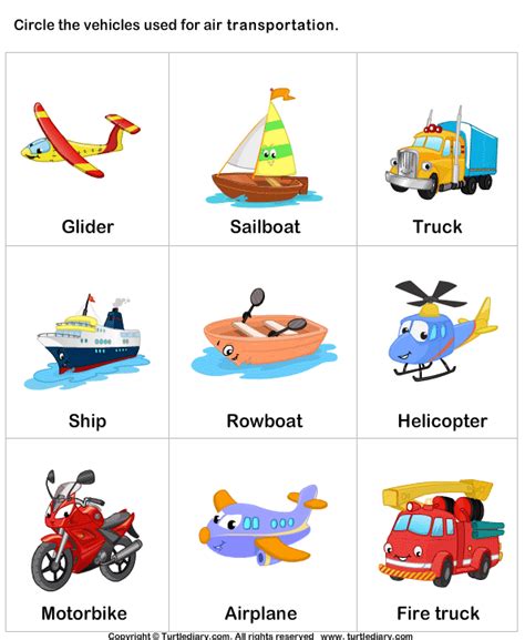 Air Transportation | Turtle Diary Worksheet