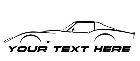 Corvette America 1968-1982 Chevrolet Corvette Silhouette & Custom Text Wall Decal - Gloss ...