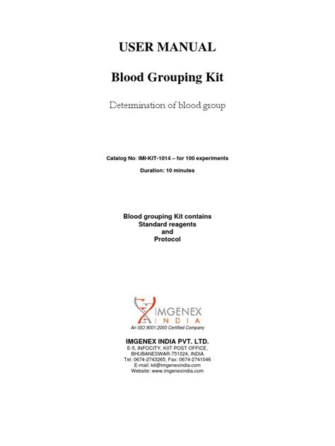 blood group determination kit | Blood Type | Serology