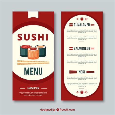 Free Vector | Sushi menu template in flat design