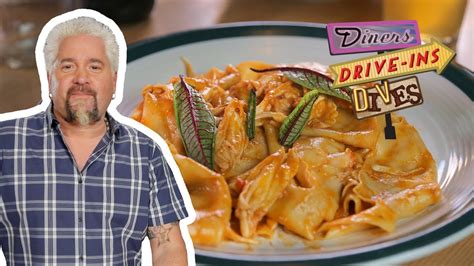 Guy Fieri Eats King Crab Pappardelle | Diners, Drive-Ins and Dives ...