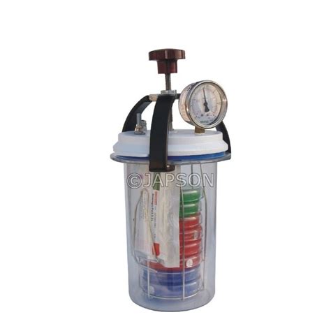 Anaerobic Culture Jar 3.5 Litre with Vacuum cum Pressure Gauge