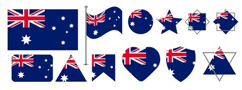 Australia flag vector, vector illustration set. 7323912 Vector Art at ...