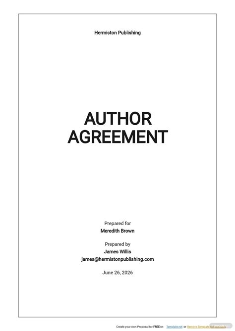 Co Author Agreement Template - Google Docs, Word, Apple Pages ...