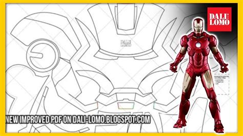 Craft Supplies & Tools A3 Size PDF Template Leather craft Iron Man Mark 4 Helmet Sewing & Fiber ...