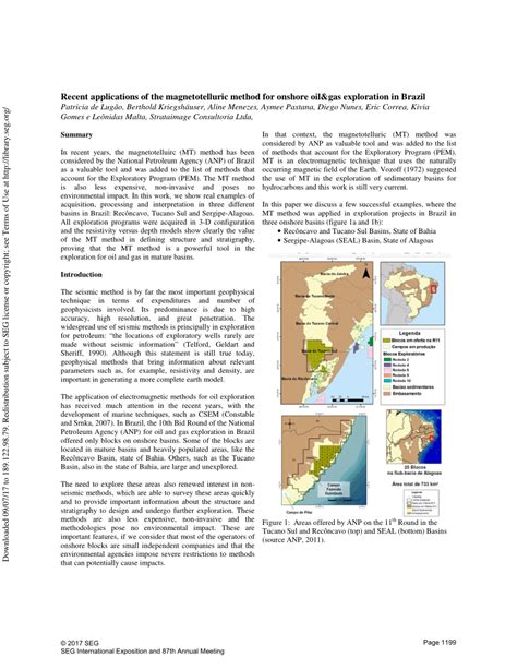 (PDF) Recent applications of the magnetotelluric method for onshore oil&gas exploration in Brazil