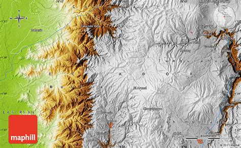 Physical Map of Ambato