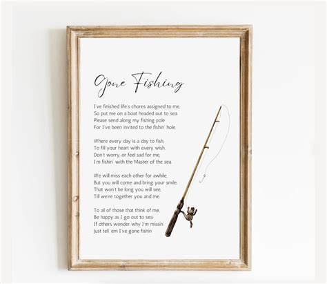 Gone Fishing Poem Ready to Print Celebration of Life Poem for - Etsy