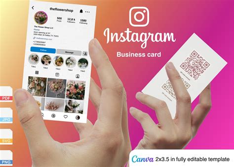 Instagram Ui-inspired Customizable Business Card Template Editable Canva Design Unique & Modern ...