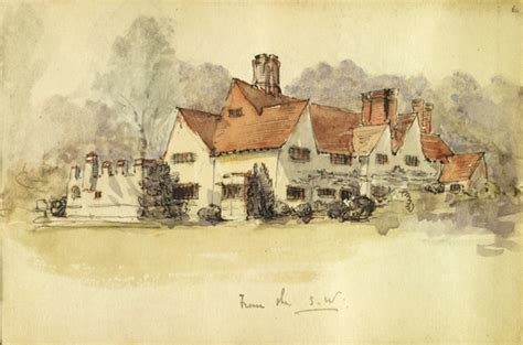 Sketch of Munstead Wood, Godalming, for Gertrude Jekyll: perspective ...