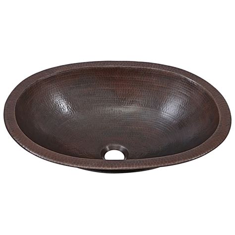 SINKOLOGY Aged Copper Copper Drop-In or Undermount Oval Bathroom Sink ...