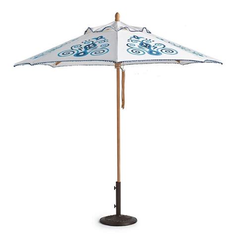 Resort Chic Indigo Designer Umbrella | Frontgate | Umbrella designs ...