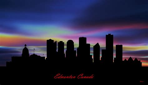 Edmonton Canada Skyline Sunset Digital Art by Gregory Murray - Fine Art ...