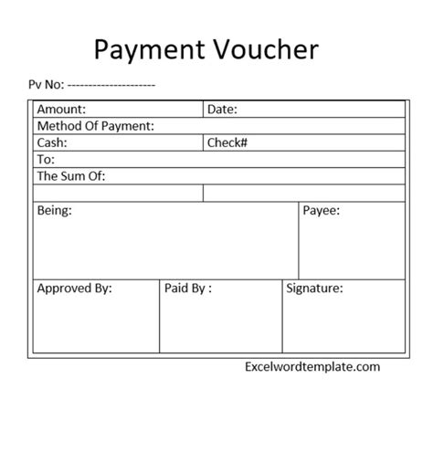 Payment Voucher Template – Excel Word Templates | Word template, Voucher template free, Voucher