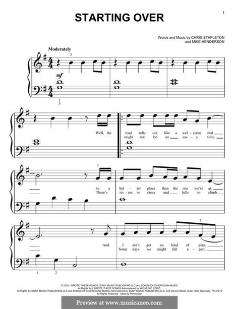 Starting Over by C. Stapleton - sheet music on MusicaNeo