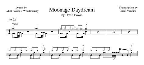 Lucas Ventura—Drum Sheet Music - David Bowie - Moonage Daydream