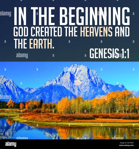 In the beginning God created the heavens and the earth. Genesis 1:1 Stock Photo - Alamy