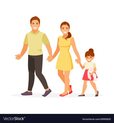 Walking family Royalty Free Vector Image - VectorStock