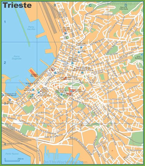 Tourist map of Trieste city centre | Tourist map, Trieste, Map