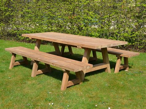 wooden garden table and bench set Diy large outdoor dining table - Stackable Storage Container