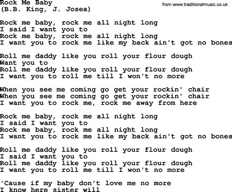 Rock Me Baby, by The Byrds - lyrics with pdf