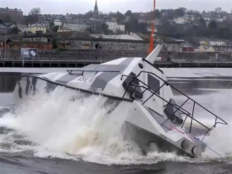 This stealth boat can self-right automatically if capsized and has a top speed of 60 mph