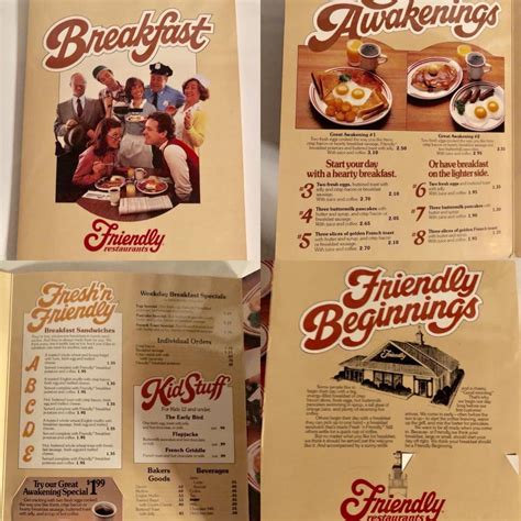 Friendly’s Breakfast Menu (1982) : VintageMenus