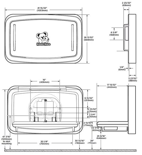 Koala Kare KB310-SSWM Surface-Mount Stainless Changing Station | Berl's