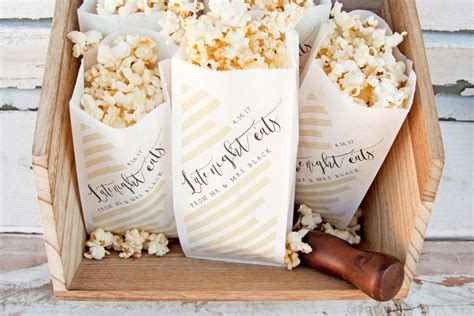 Wedding Favor Personalized Popcorn Bags NYE or Evening | Etsy