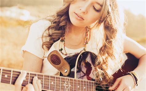 Girl With Guitar Widescreen - Beautiful Wallpaper Of Girls - 1920x1200 ...