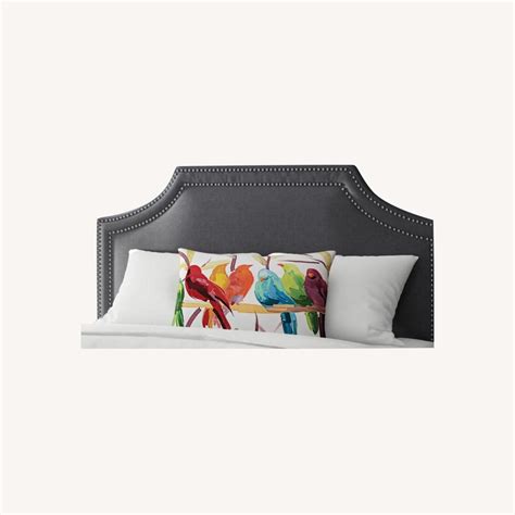 Dark Grey Upholstered Headboard - AptDeco