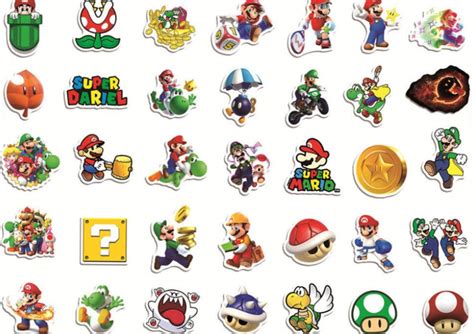 50 SUPER MARIO STICKERS Calcomanías impermeables personalizadas ...