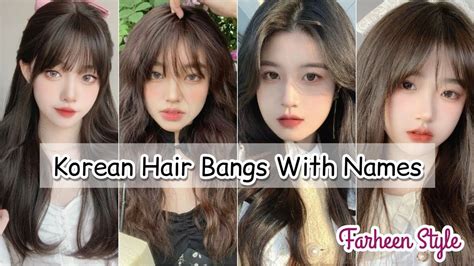 Types of Korean hair Bangs with names/Korean bangs haircut/Korean ...