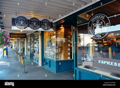 SEATTLE, WA - AUG 14: The first Starbucks Coffee shop on August 14, 2015 in Seattle. Seattle is ...