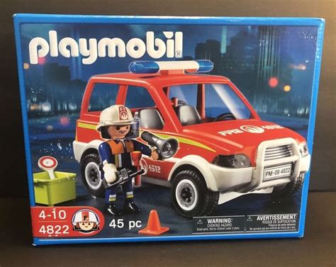 PLAYMOBIL FIREFIGHTER 2008 FIRE CHIEF CAR SET #4822 | eBay | Fire chief ...