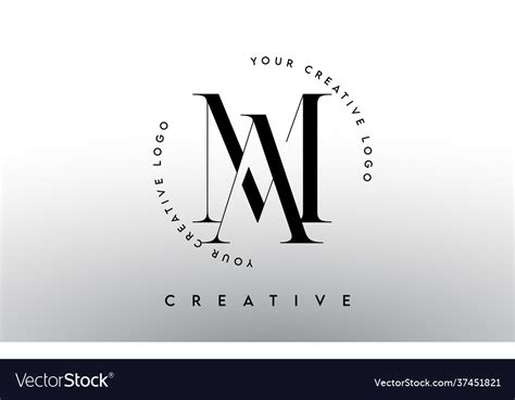 Am letter logo design with serif typography font Vector Image