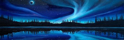 Northern LIghts Painting by WesVanDykeART on Etsy