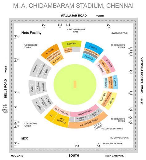 Chepauk stadium map - Chepauk stadium stands layout map (Tamil Nadu ...