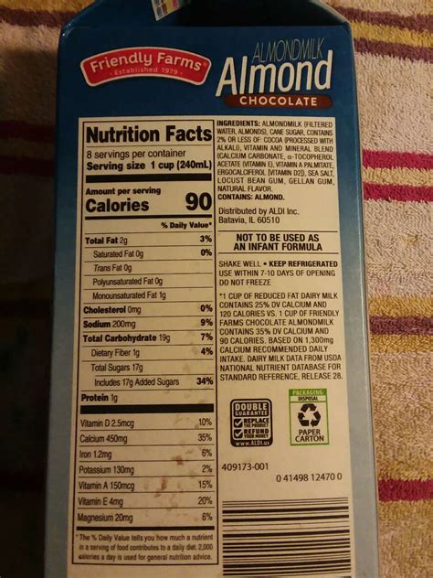 35 Almond Milk Nutrition Label - Labels Database 2020