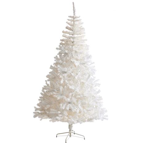 Nearly Natural 7-ft Pine White Artificial Christmas Tree in the ...