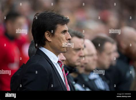 Wales football manager Chris Coleman on the touchline Stock Photo - Alamy