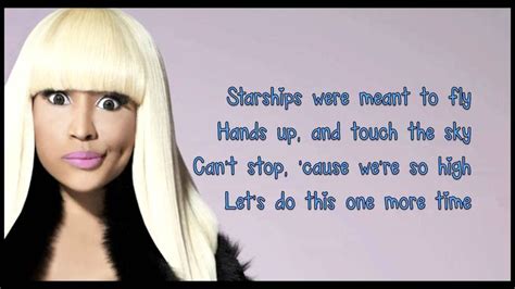 Nicki Minaj- Starships lyrics (Clean Version) (With images) | Nicki ...